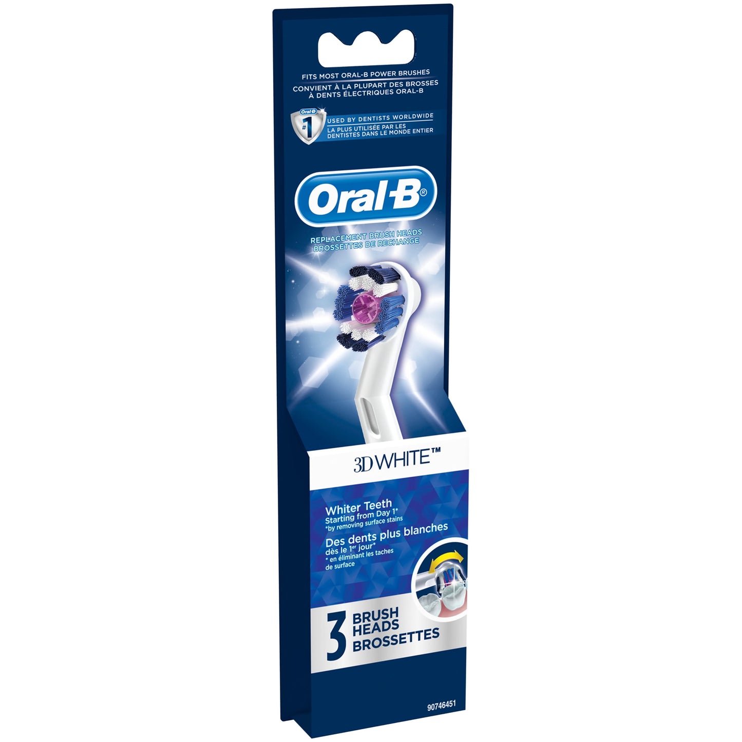 Oral-B 3D White Replacement Brush Heads 3 ct Carded Pack