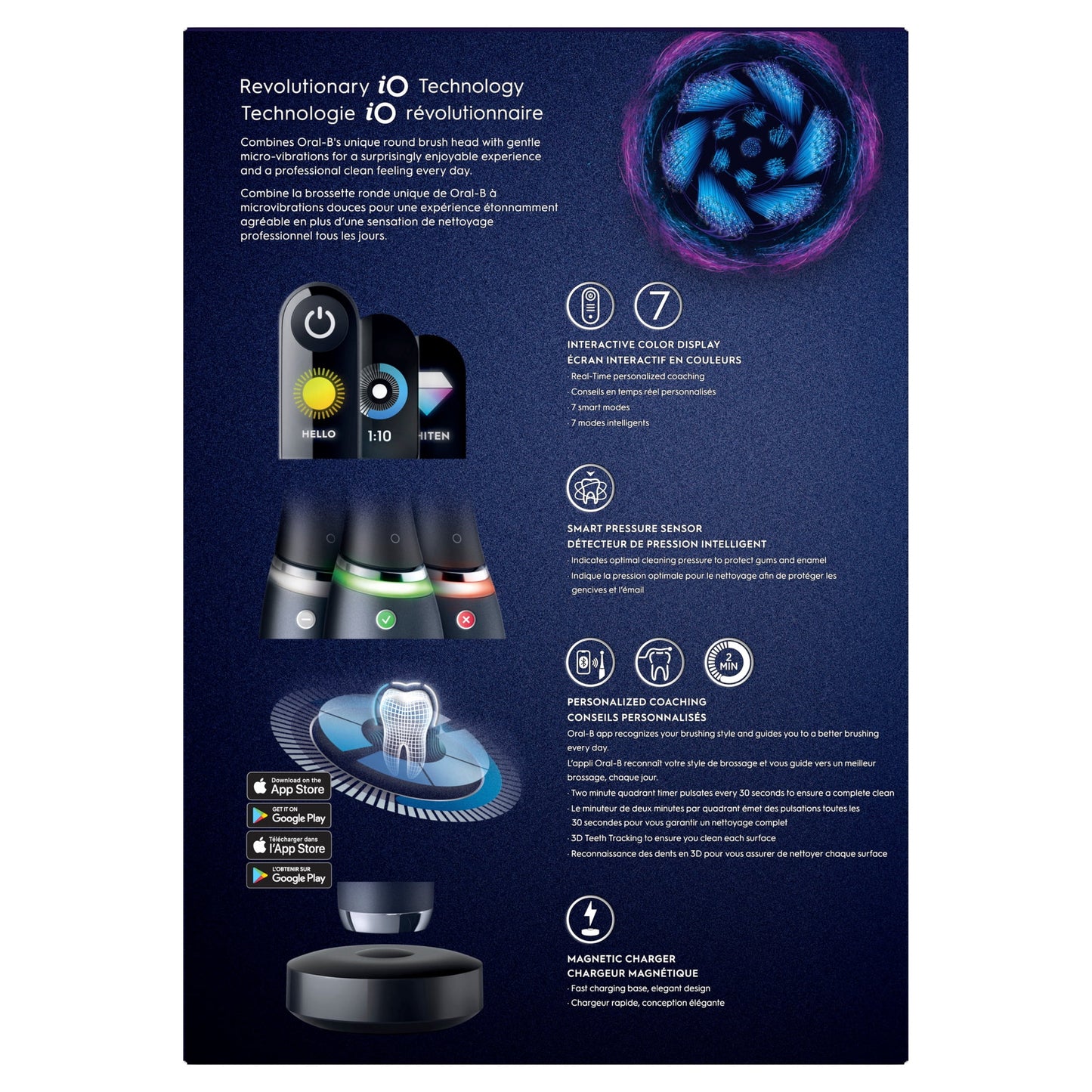 Oral-B Toothbrush, iO Series 9 Electric Toothbrush with 4 Brush Heads, Black Onyx