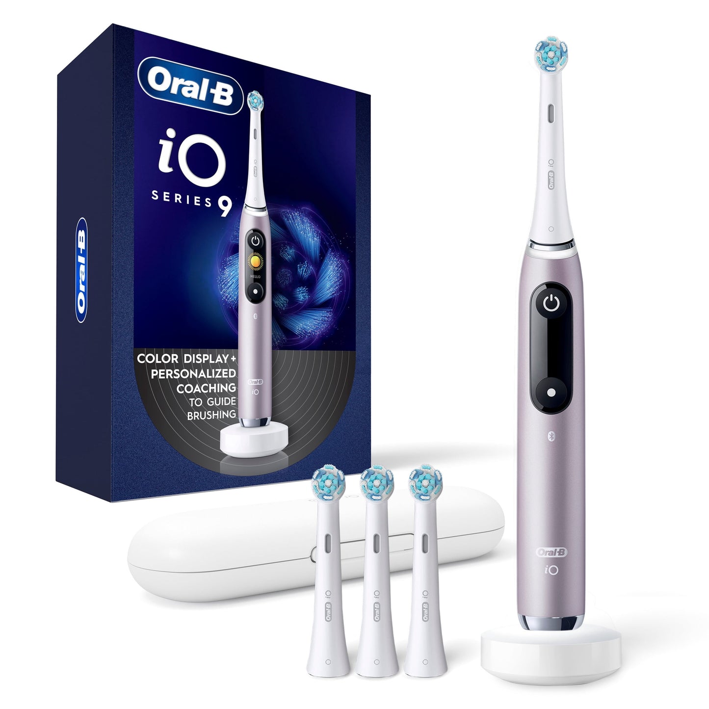 Oral-B Toothbrush, iO Series 9 Electric Toothbrush with 4 Brush Heads, Black Onyx