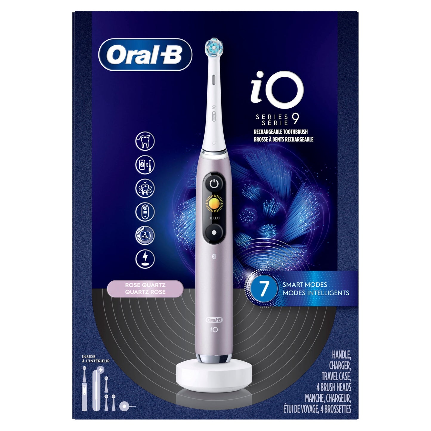 Oral-B Toothbrush, iO Series 9 Electric Toothbrush with 4 Brush Heads, Black Onyx