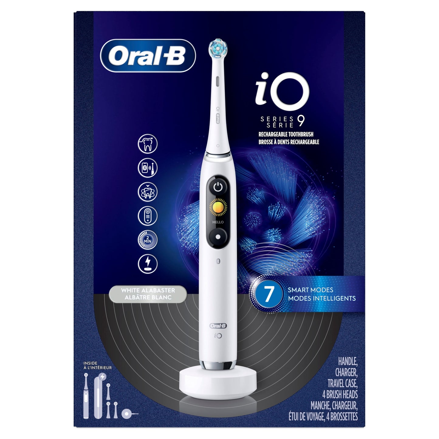 Oral-B Toothbrush, iO Series 9 Electric Toothbrush with 4 Brush Heads, Black Onyx