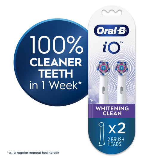 Oral-B iO Ultimate White Replacement Brush Heads, White, 2 count