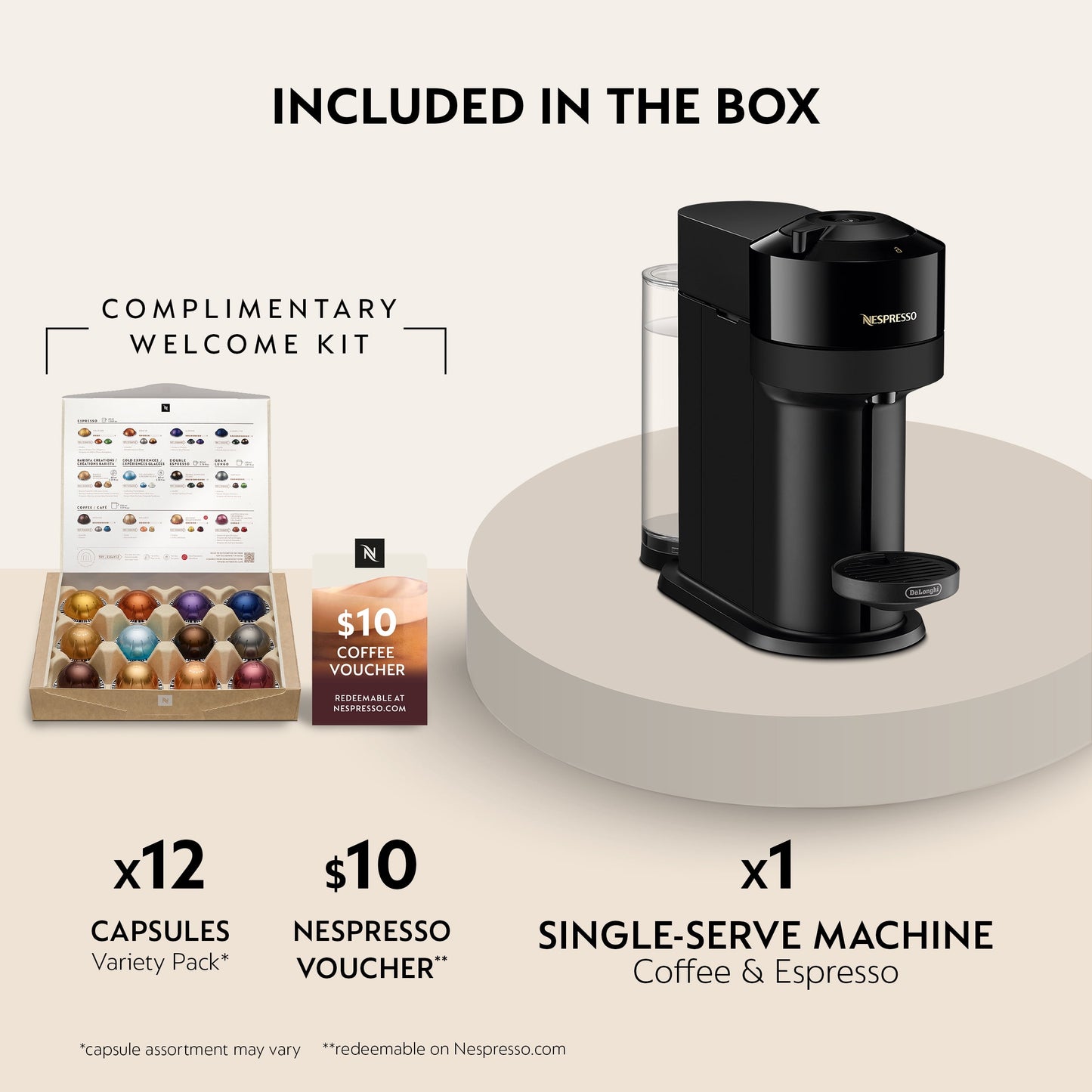 Nespresso New Vertuo Next 19-Bar, 1-Cup Black Espresso Machine