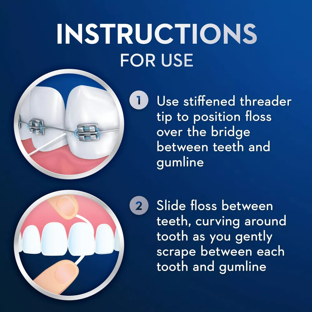 Glide Oral-B ProHeath Stiff Threader Tip Floss Resistant, 30ct, - 4 Pack