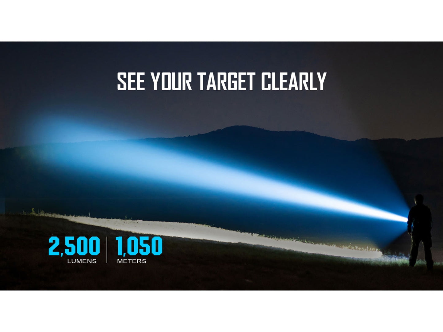 Olight Javelot Pro 2 Long Throw 2500 Lumens LED Rechargeable Flashlight, Black