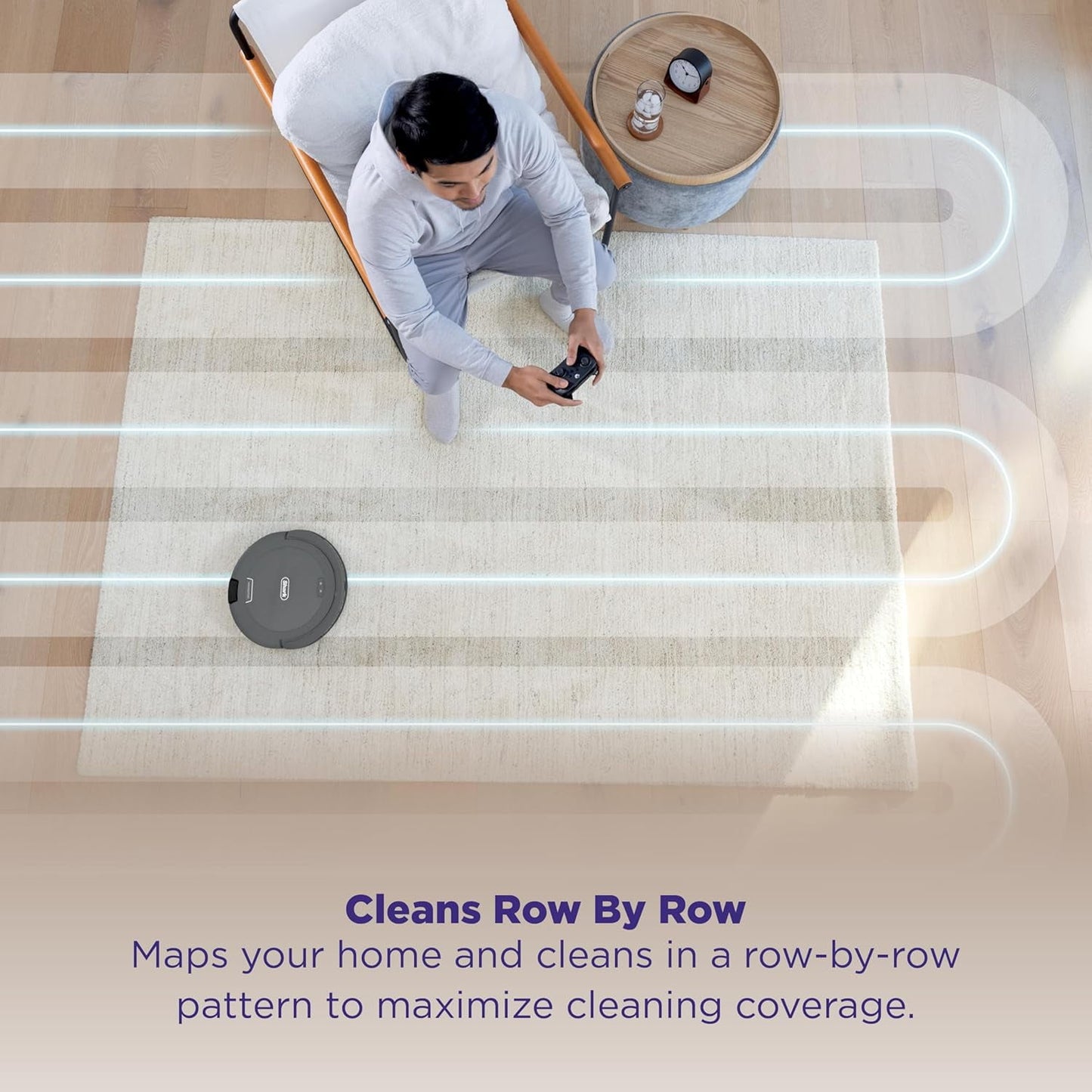 Shark Navigator Robot Vacuum with SmartPath Navigation and Self-Cleaning Brushroll, Powerful Suction, Pet Hair Pickup, Anti-Hair Wrap, for Carpets &amp; Hard Floors, Steel Grey, RV2110
