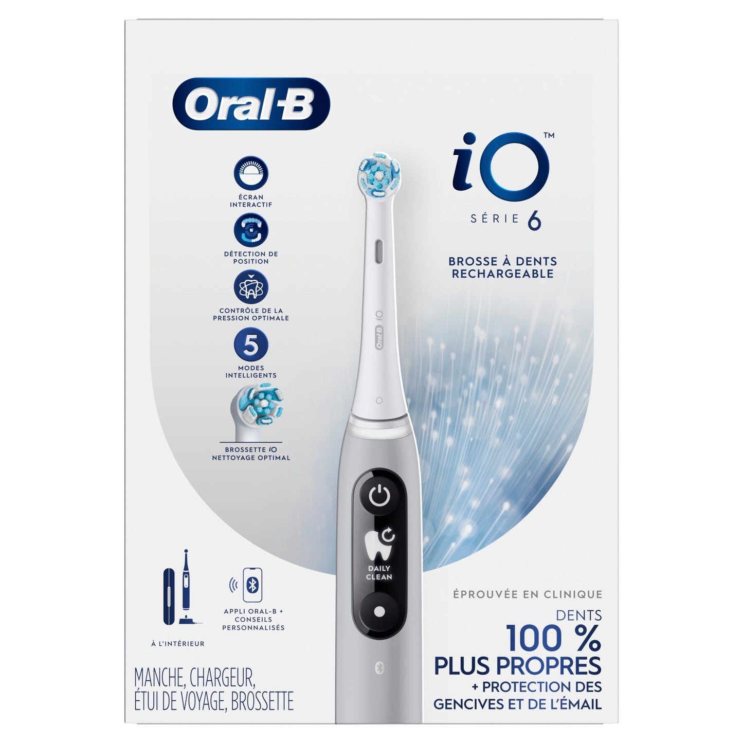 Oral-B Toothbrush, iO Series 6 Electric Toothbrush with (1) Brush Head, Gray Opal