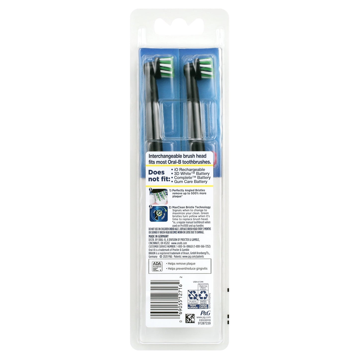 Oral-B Toothbrush Heads, CrossActionX X-Filament Replacement Brush Heads, 4 Count