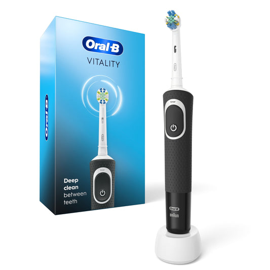 Oral‑B Floss, Vitality Floss Action Rechargeable Electric Toothbrush, Black, 1 Count, for Adults &amp; Kids 3+