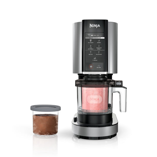 Ninja CREAMi Ice Cream Maker, for Gelato, Mix-ins, Milkshakes, Sorbet, Smoothie Bowl, 7 One-Touch Programs, (2) 16 Oz Pint Containers &amp; Lids, NC301 Cloud Silver