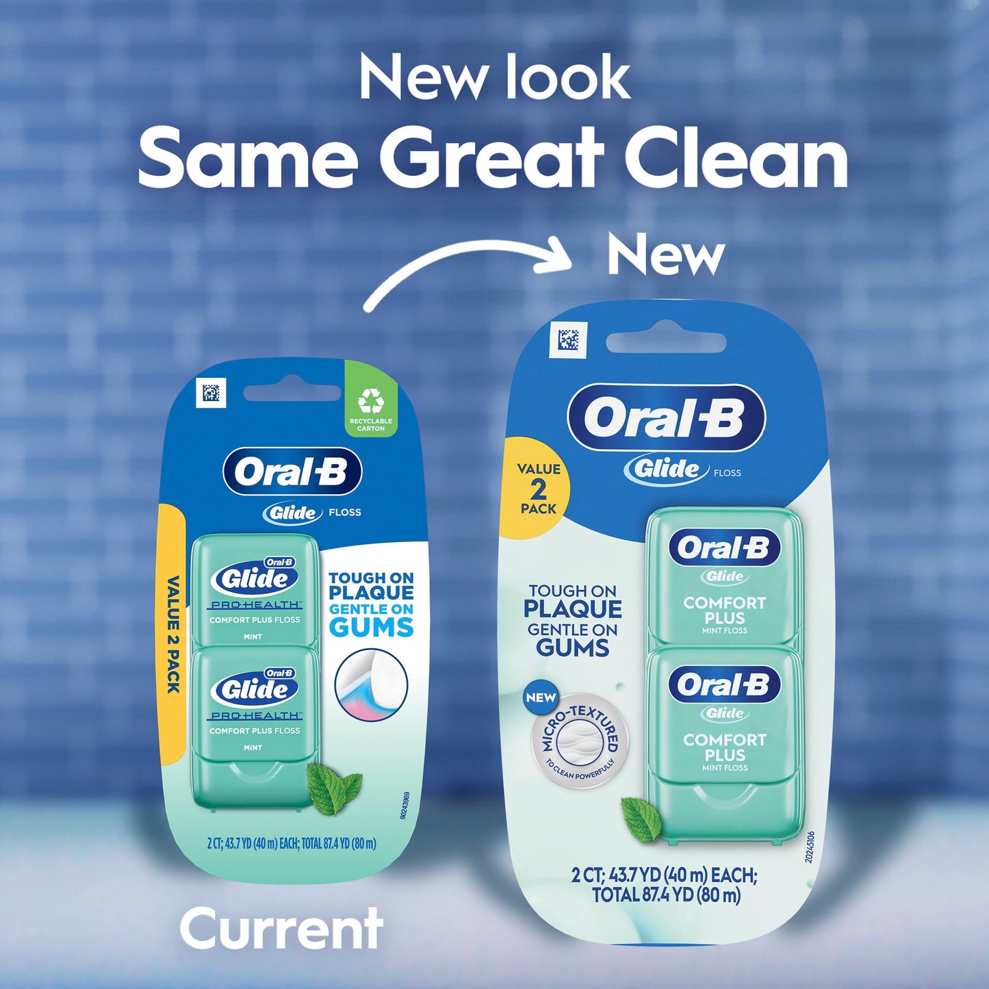 Oral-B Glide Comfort Plus Dental Floss, Extra Soft, Value 2 Pack (40m Each)
