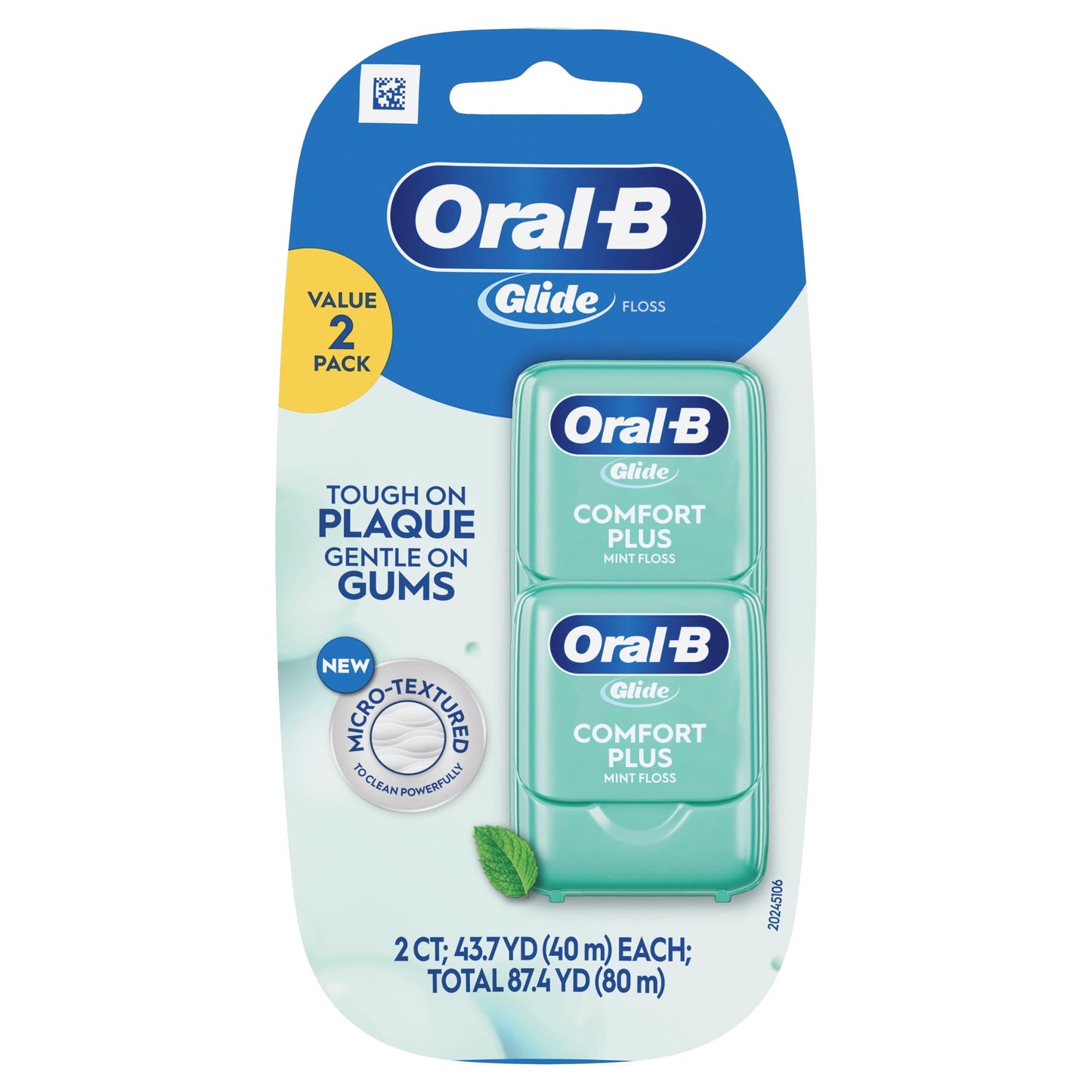 Oral-B Glide Comfort Plus Dental Floss, Extra Soft, Value 2 Pack (40m Each)