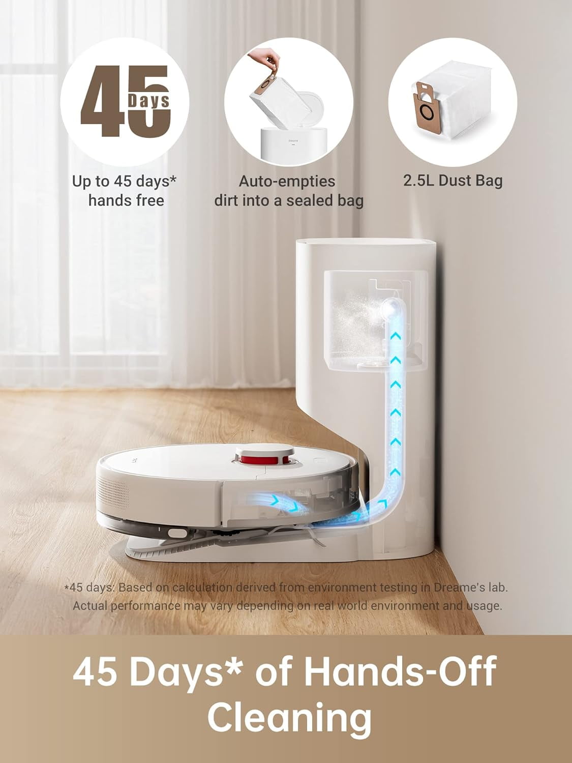 Dreame Robot Vacuum and Mop Combo,45Days of Dust Auto-Empty,4000Pa Suction,LiDAR Navigation,D10 Plus