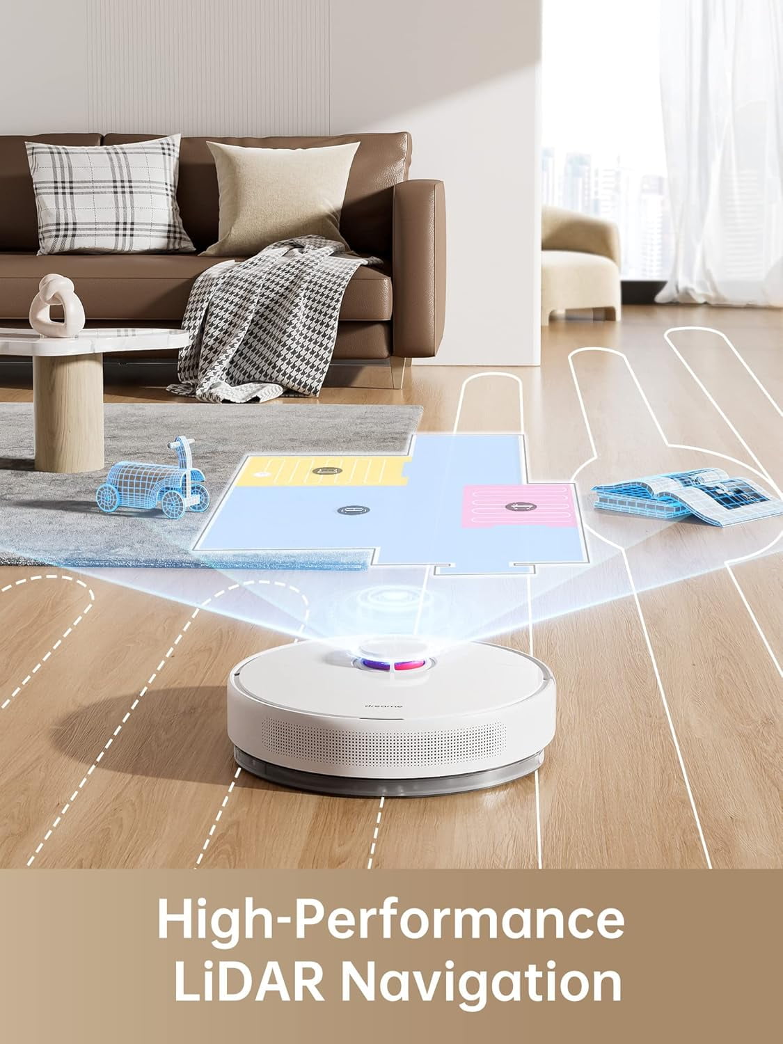 Dreame Robot Vacuum and Mop Combo,45Days of Dust Auto-Empty,4000Pa Suction,LiDAR Navigation,D10 Plus