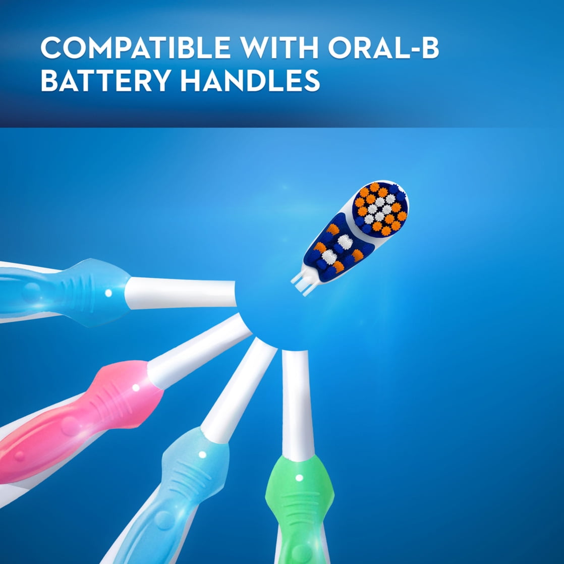 Oral-B 3D White Battery Power Toothbrush Replacement Heads, 2 Count