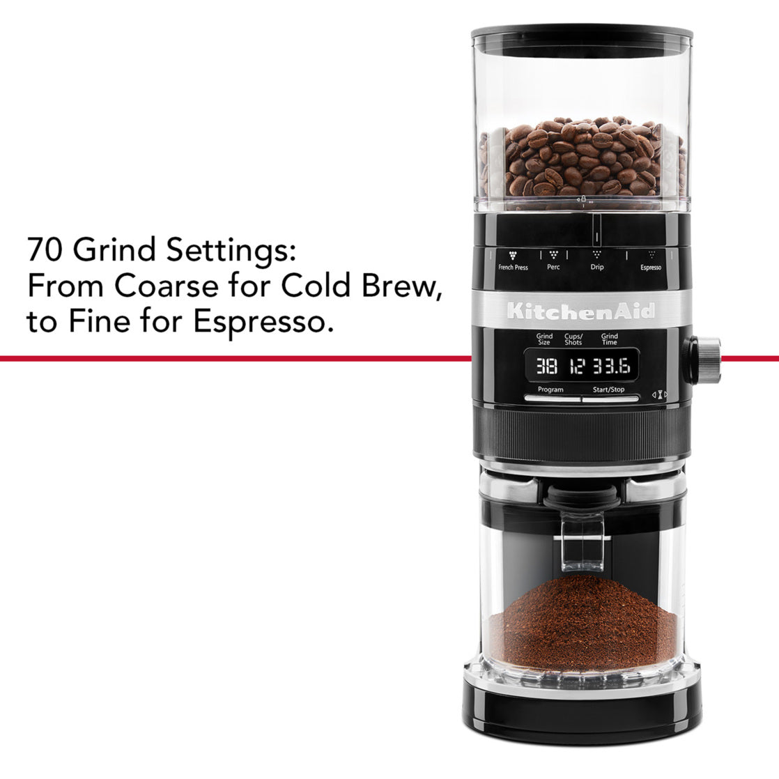 KitchenAid Burr Coffee Grinder, Onyx Black, KCG8433