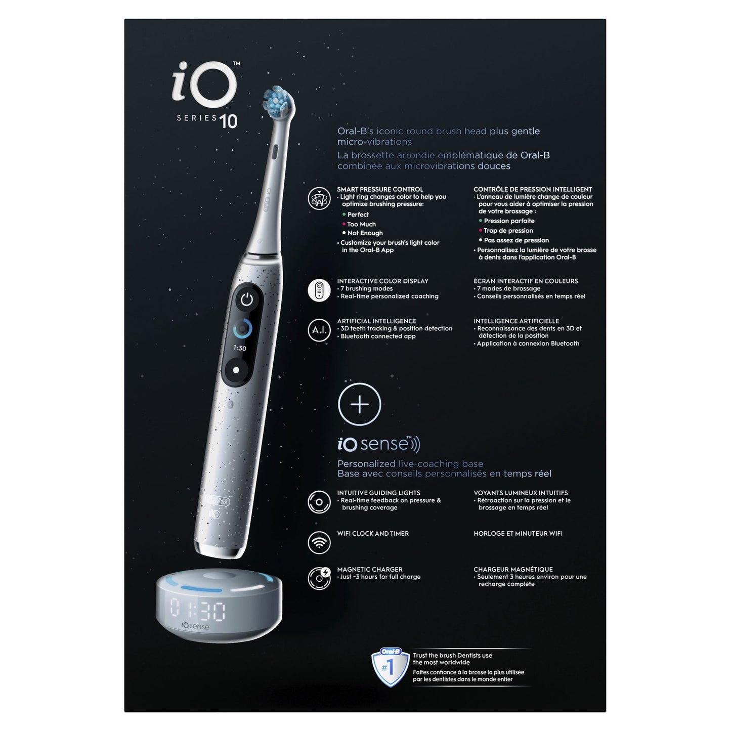 Oral-B iO Series 10 Rechargeable Electric Toothbrush, (4) Brush Heads