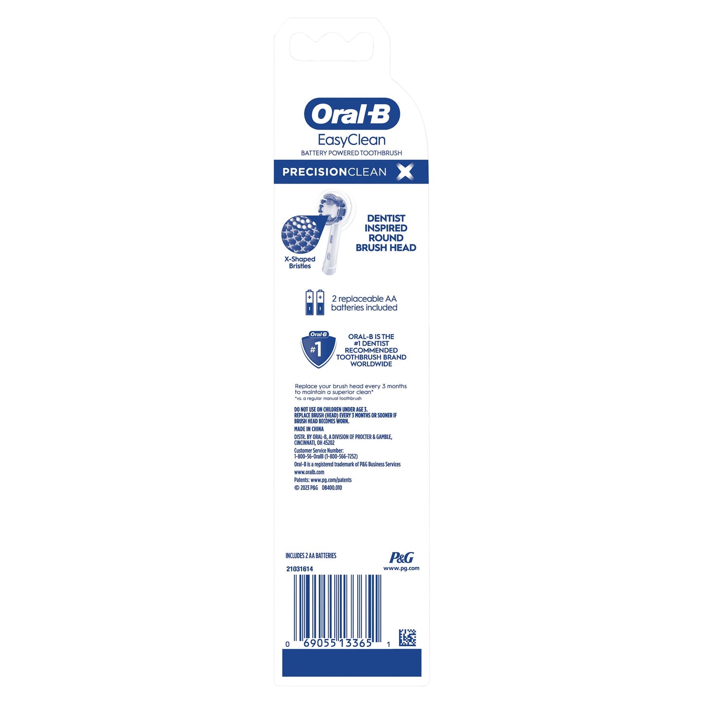 Oral-B Toothbrush, Easy Clean Compact Head Battery Powered Electric Toothbrush, Black, for Adults and Children 3+