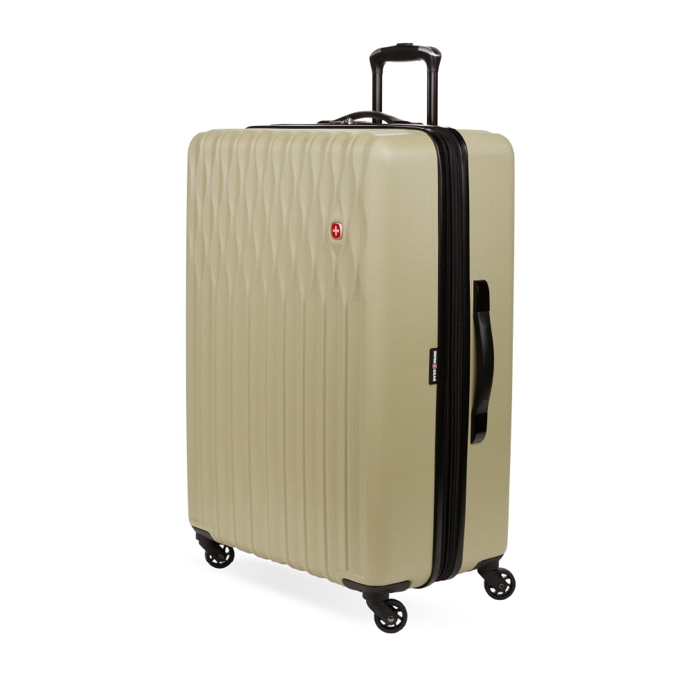 SWISSGEAR Wave Hardside Expandable Large Checked Luggage with Spinner Wheels, Black