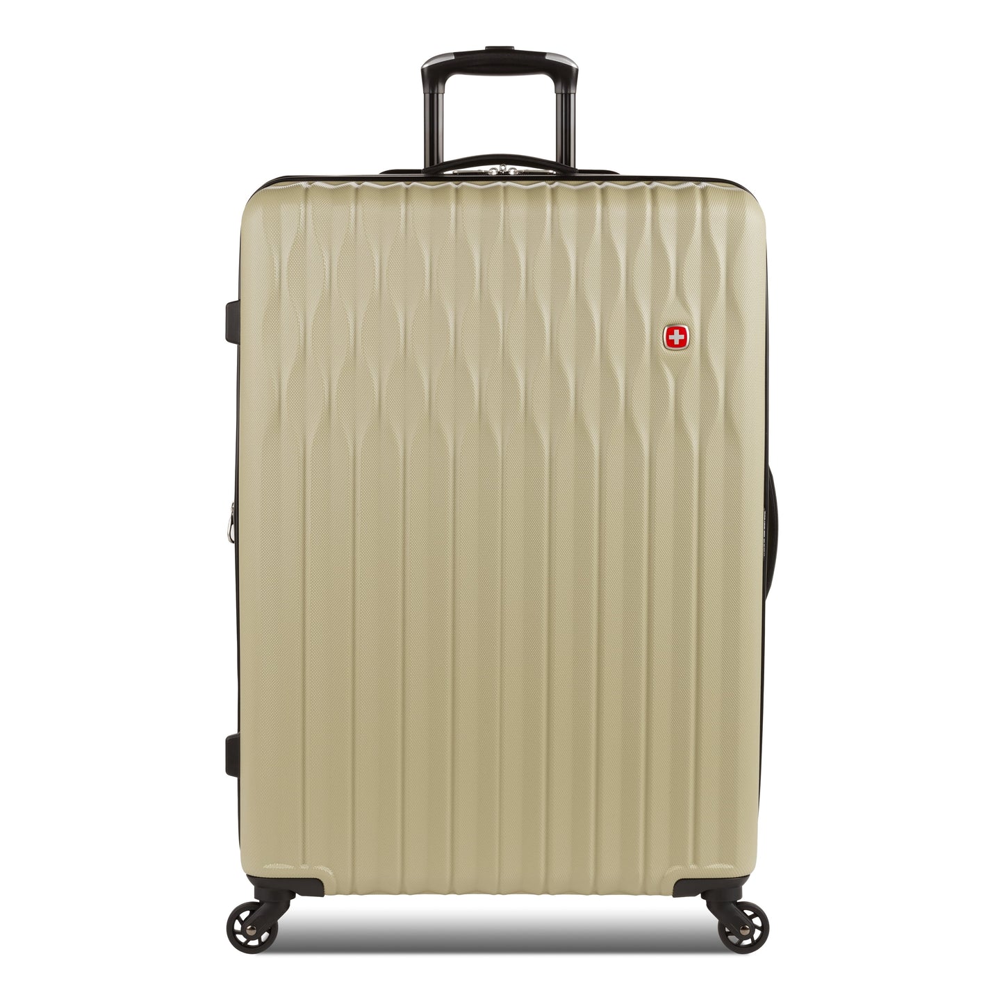 SWISSGEAR Wave Hardside Expandable Large Checked Luggage with Spinner Wheels, Black