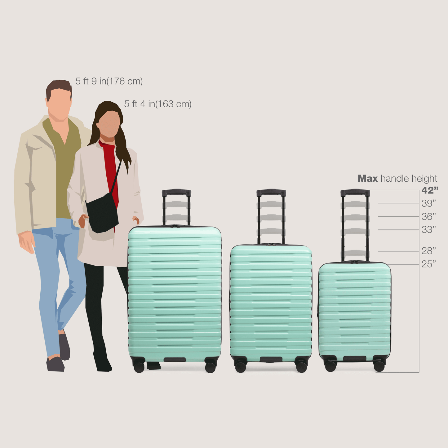 U.S. Traveler Boren Hardside Rugged Spinner Luggage Set w/ USB Port, Mint, 2-Piece (22/30)