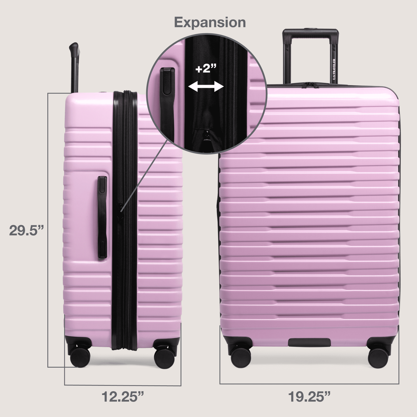 U.S. Traveler Boren Hardside Rugged Spinner Luggage Set w/ USB Port, Mint, 2-Piece (22/30)
