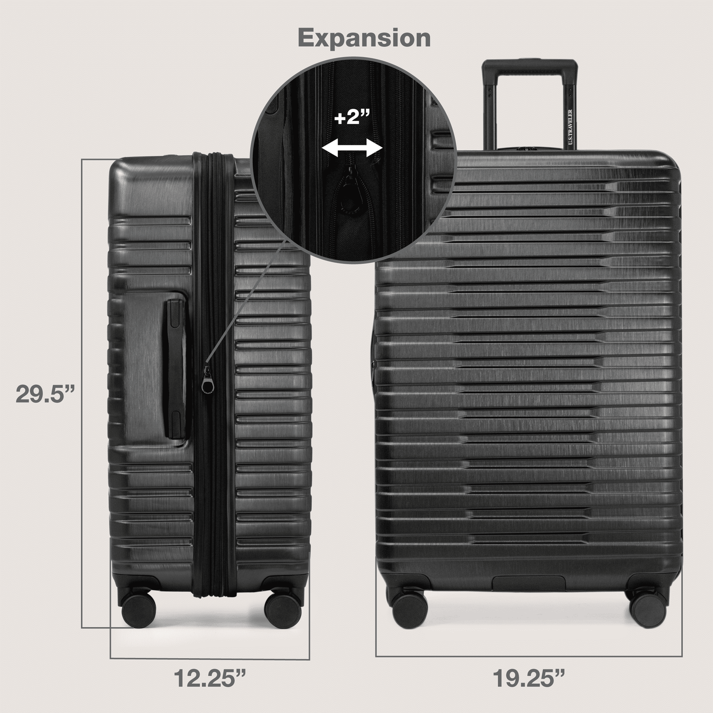 U.S. Traveler Boren Hardside Rugged Spinner Luggage Set w/ USB Port, Mint, 2-Piece (22/30)