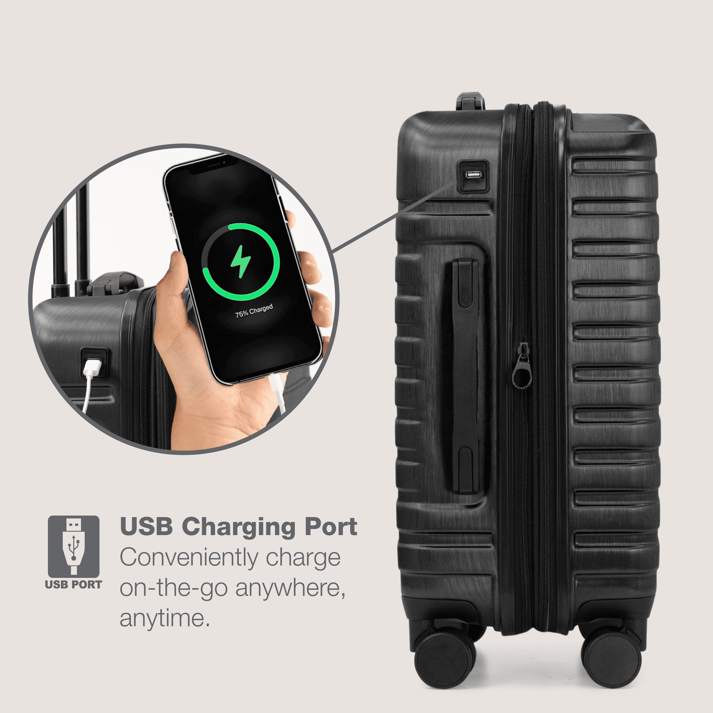 U.S. Traveler Boren Hardside Rugged Spinner Luggage Set w/ USB Port, Mint, 2-Piece (22/30)