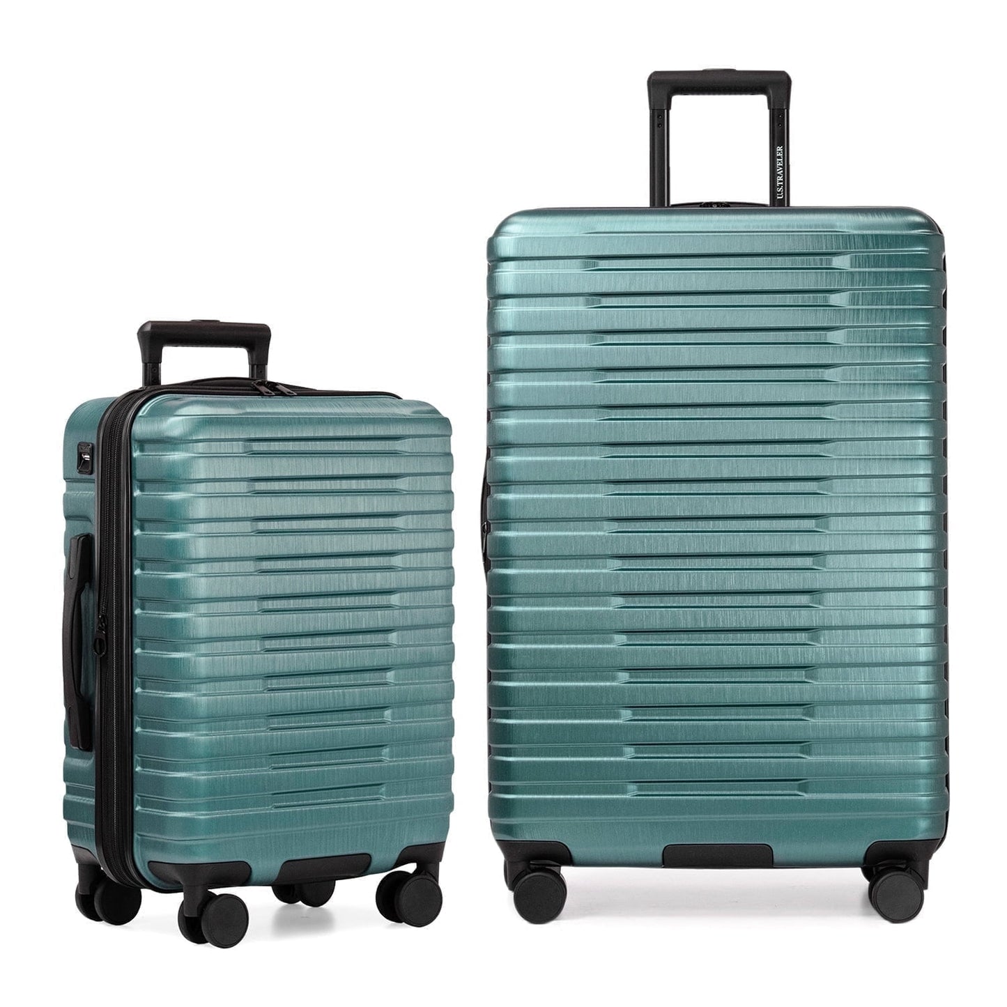 U.S. Traveler Boren Hardside Rugged Spinner Luggage Set w/ USB Port, Mint, 2-Piece (22/30)
