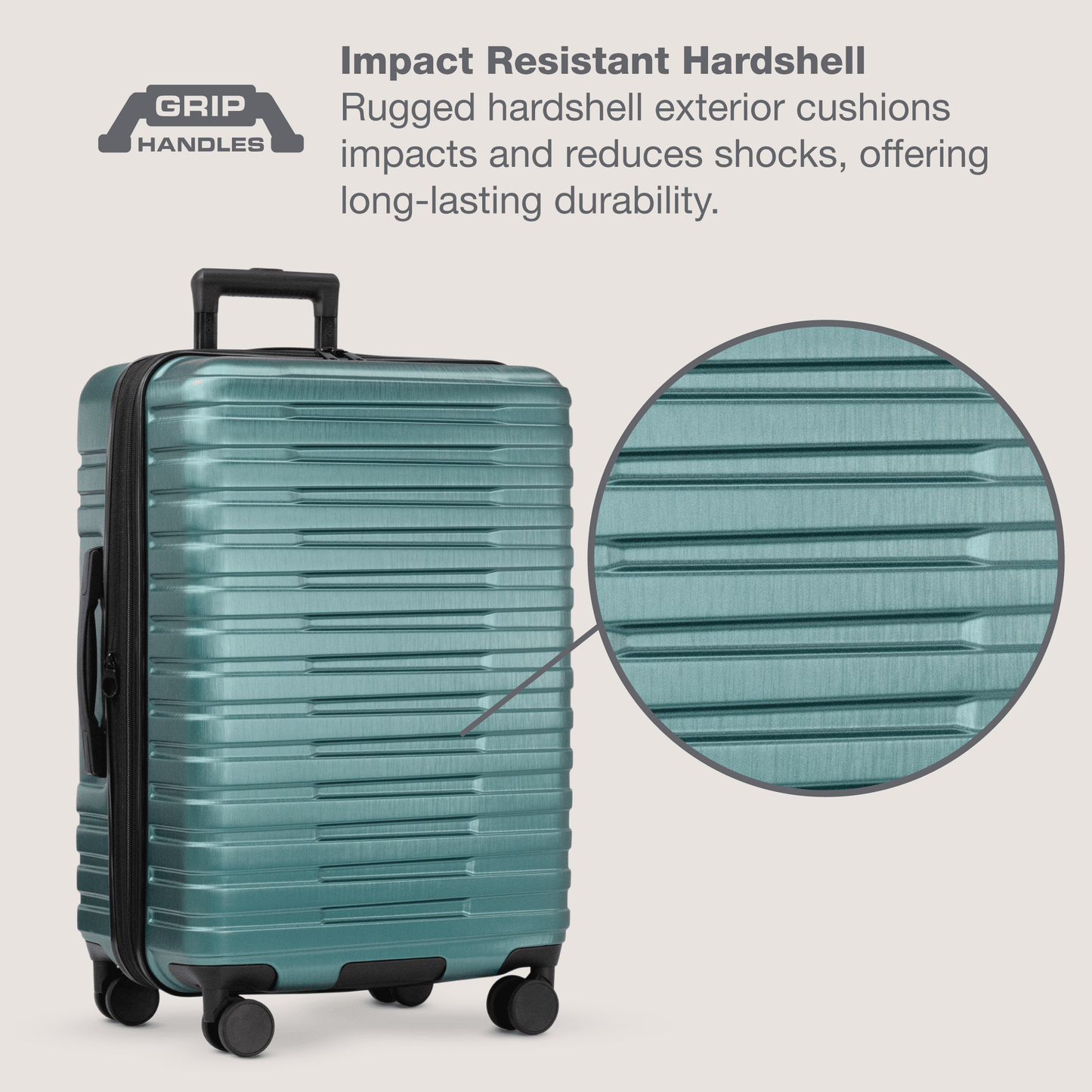 U.S. Traveler Boren Hardside Rugged Spinner Luggage Set w/ USB Port, Mint, 2-Piece (22/30)