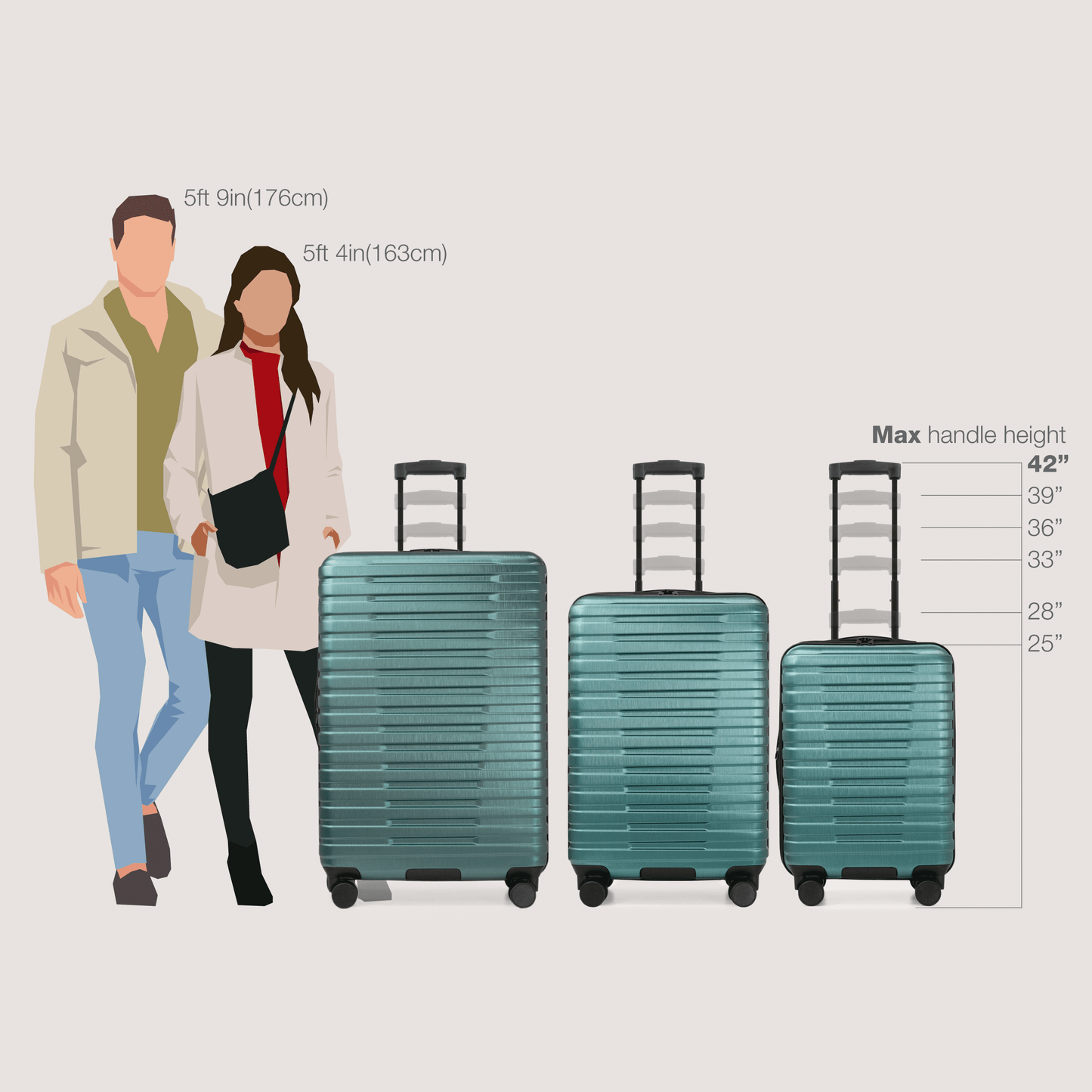 U.S. Traveler Boren Hardside Rugged Spinner Luggage Set w/ USB Port, Mint, 2-Piece (22/30)