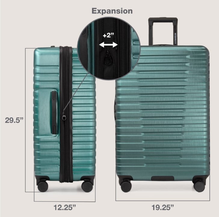 U.S. Traveler Boren Hardside Rugged Spinner Luggage Set w/ USB Port, Mint, 2-Piece (22/30)