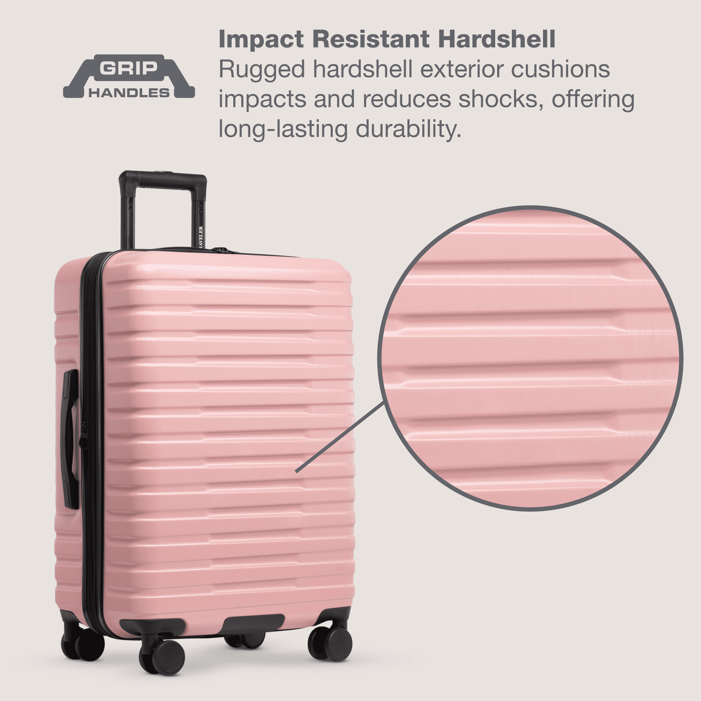 U.S. Traveler Boren Hardside Rugged Spinner Luggage Set w/ USB Port, Mint, 2-Piece (22/30)