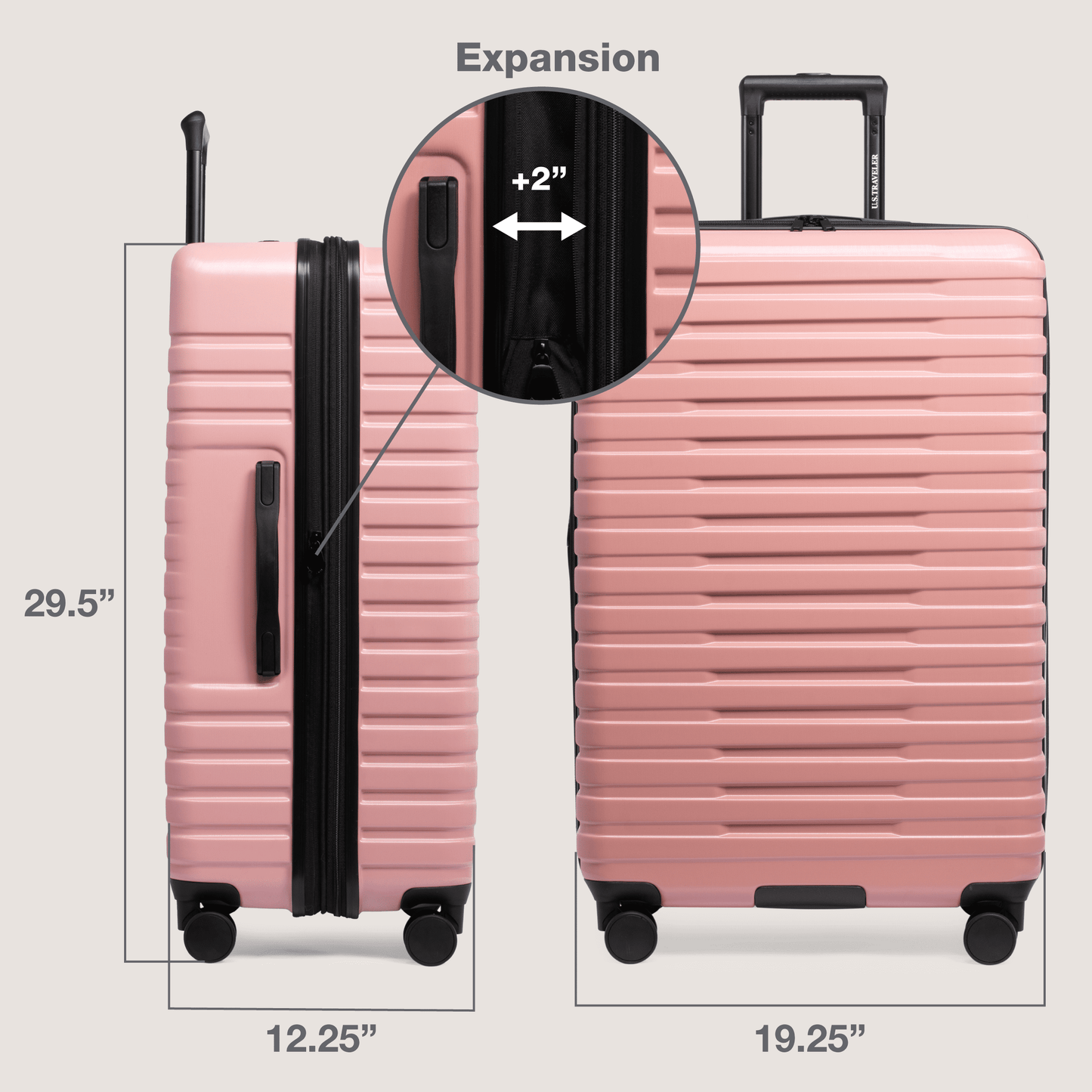 U.S. Traveler Boren Hardside Rugged Spinner Luggage Set w/ USB Port, Mint, 2-Piece (22/30)