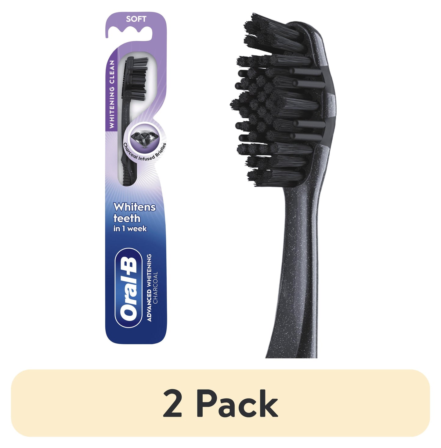 Oral-B Toothbrush, Advanced Whitening Charcoal, Soft, 1 Count