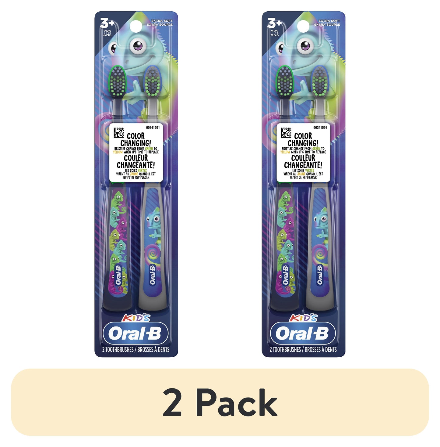 Oral-B Kid's Manual Toothbrush for Ages 3+, Extra Soft, 2 Count