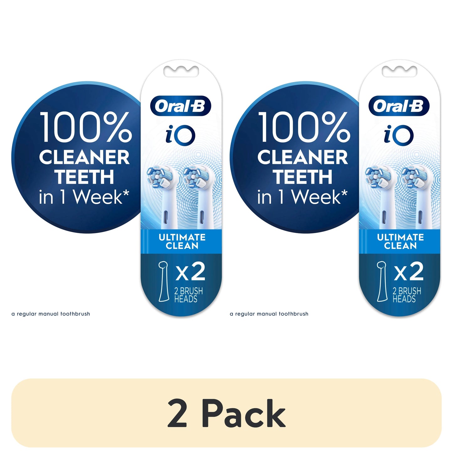 Oral-B Toothbrush Heads, iO Ultimate Clean Replacement Brush Heads, White, 2 count