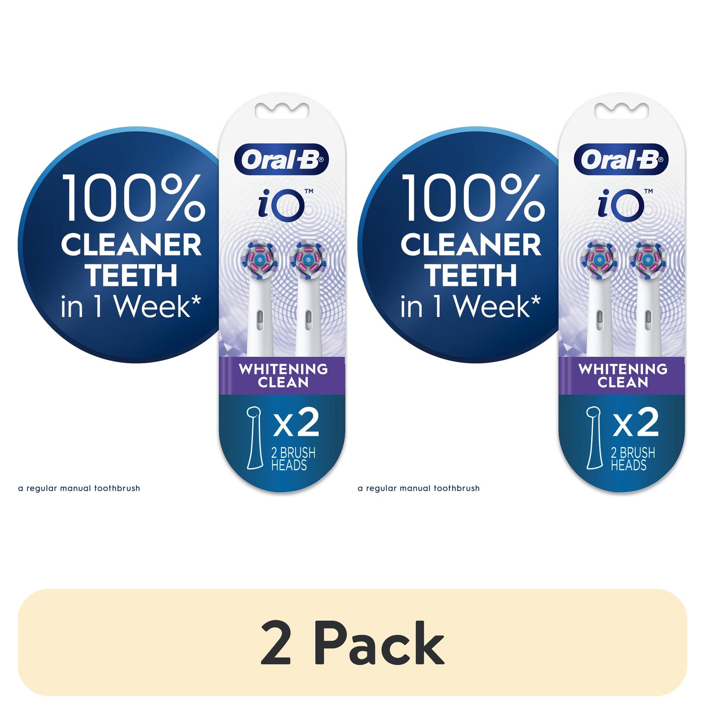 Oral-B iO Ultimate White Replacement Brush Heads, White, 2 count