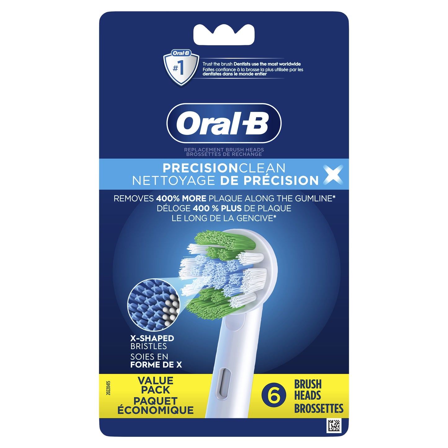 Oral-B PrecisionCleanX X-Filament Replacement Brush Heads, 6 Ct