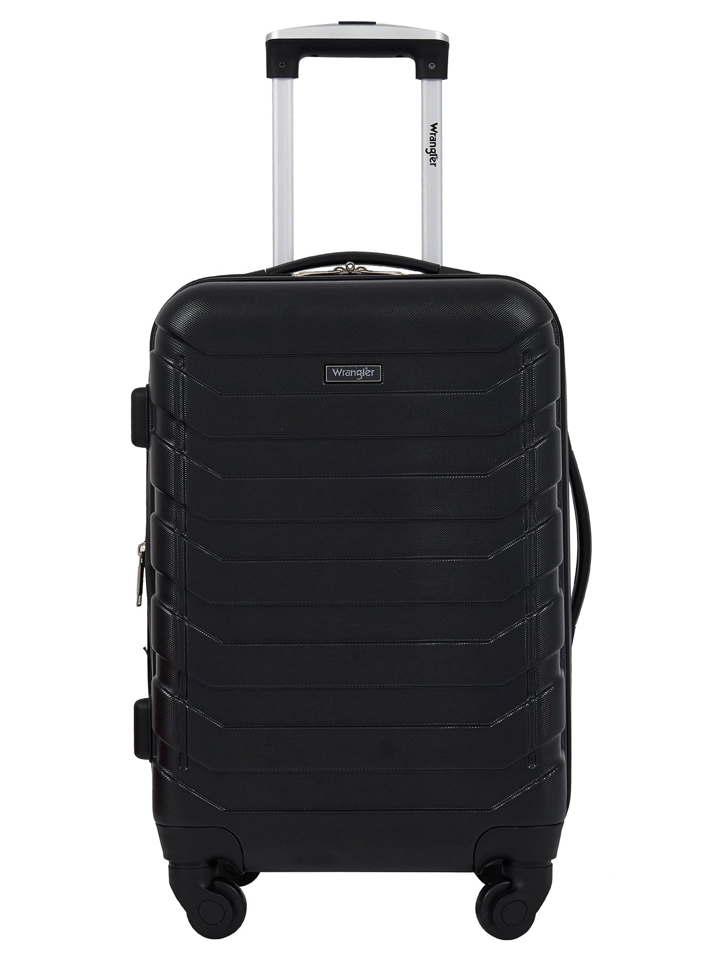 Wrangler 5-Piece Rolling Hard Side Travel Luggage Set, Black
