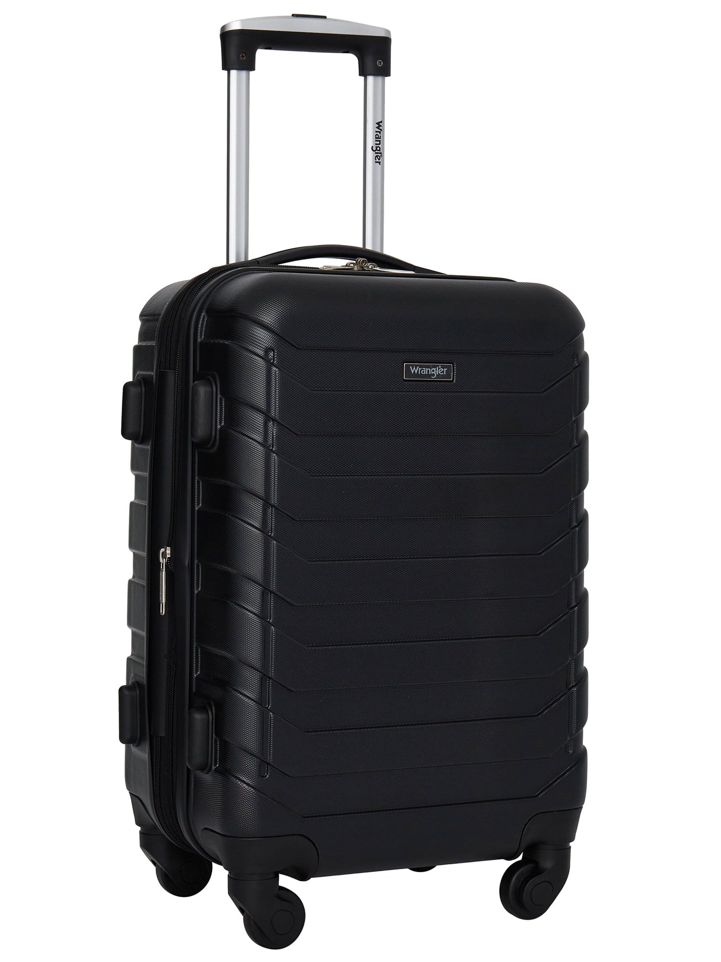 Wrangler 5-Piece Rolling Hard Side Travel Luggage Set, Black