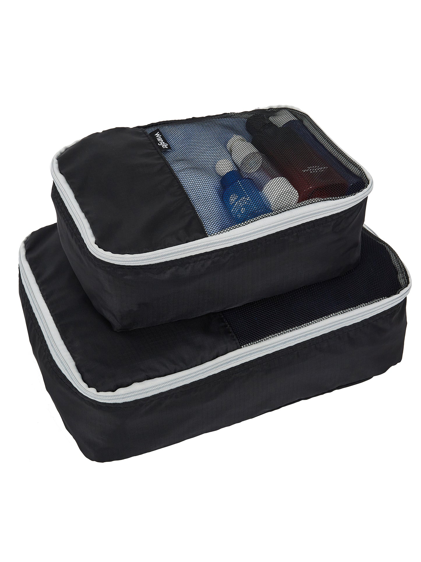 Wrangler 5-Piece Rolling Hard Side Travel Luggage Set, Black