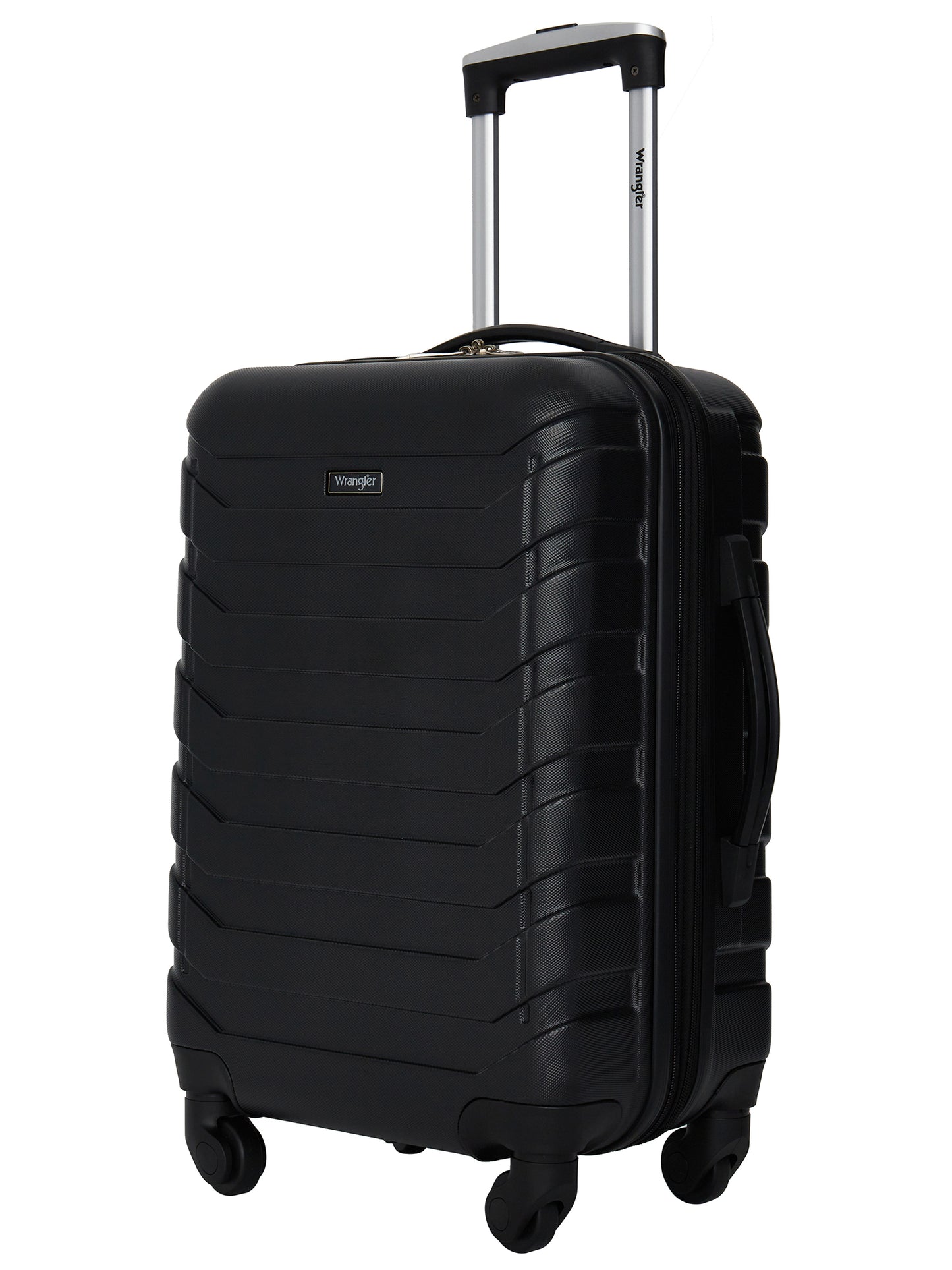 Wrangler 5-Piece Rolling Hard Side Travel Luggage Set, Black