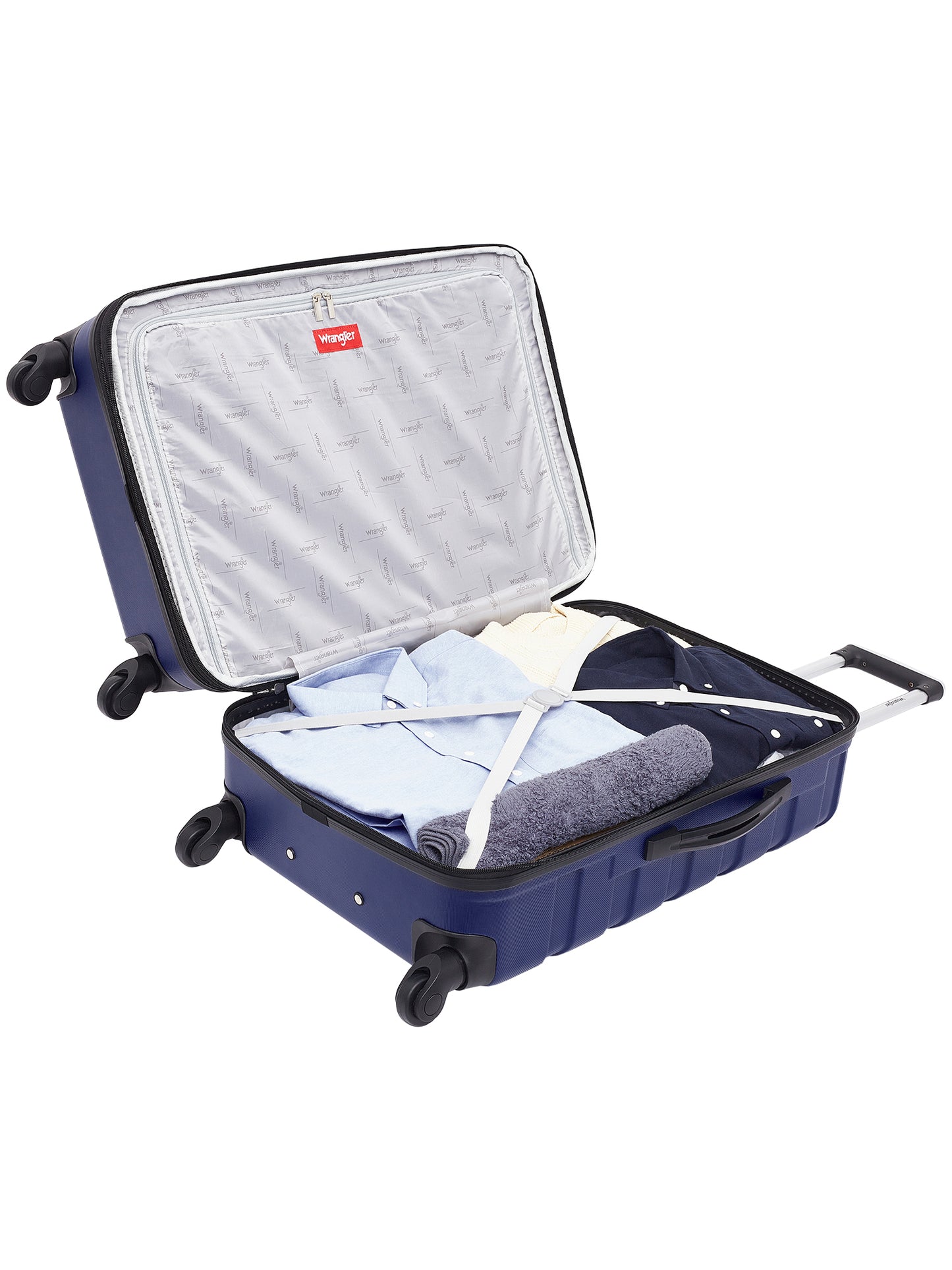 Wrangler 5-Piece Rolling Hard Side Travel Luggage Set, Black