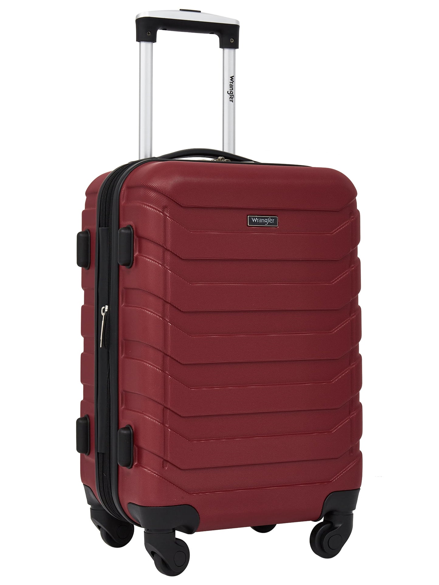 Wrangler 5-Piece Rolling Hard Side Travel Luggage Set, Black
