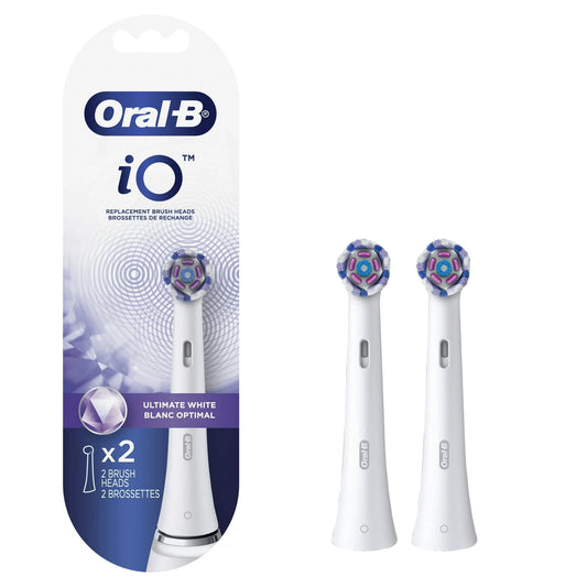 Oral-B iO Ultimate White Replacement Brush Heads, White, 2 count