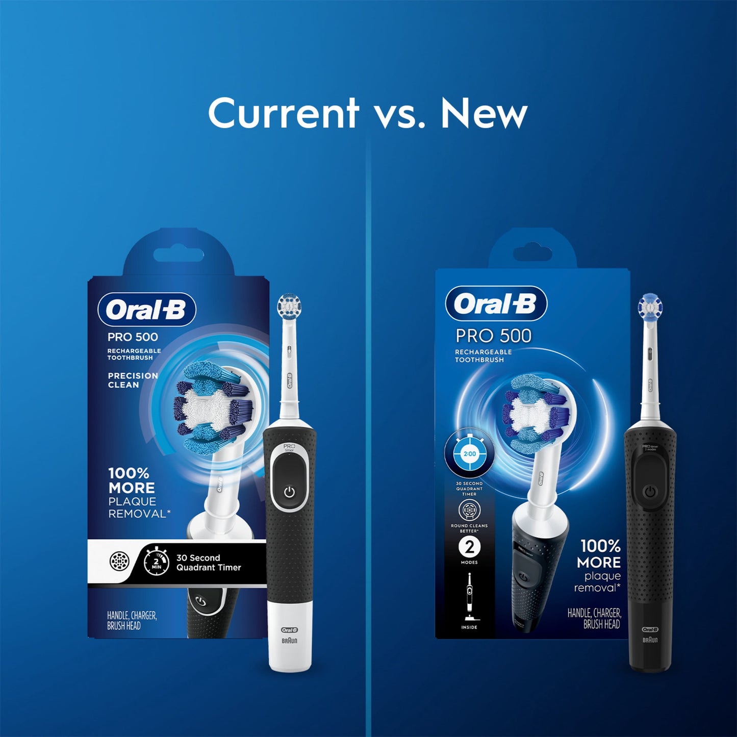 Oral‑B Pro 500 Rechargeable Electric Toothbrush, Black, 1 Count, for Adults &amp; Kids 3+