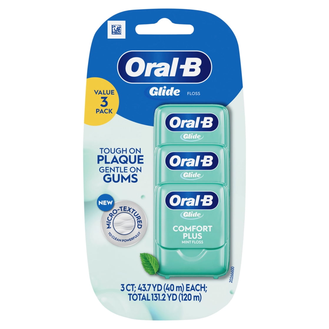 Oral-B Glide Comfort Plus Dental Floss, Extra Soft, Value 3 Pack (40m Each)