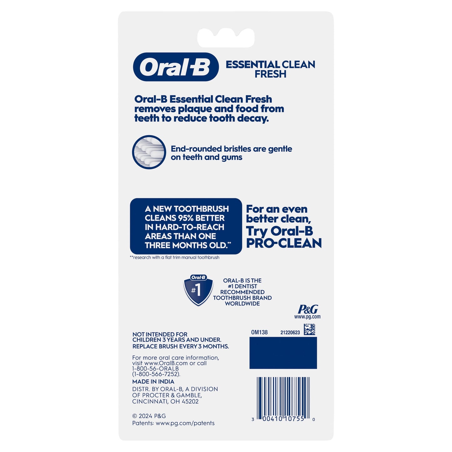(2 pack) Oral-B Toothbrush Pack, Essential Clean Manual Toothbrushes, Medium Bristles, 6 Count