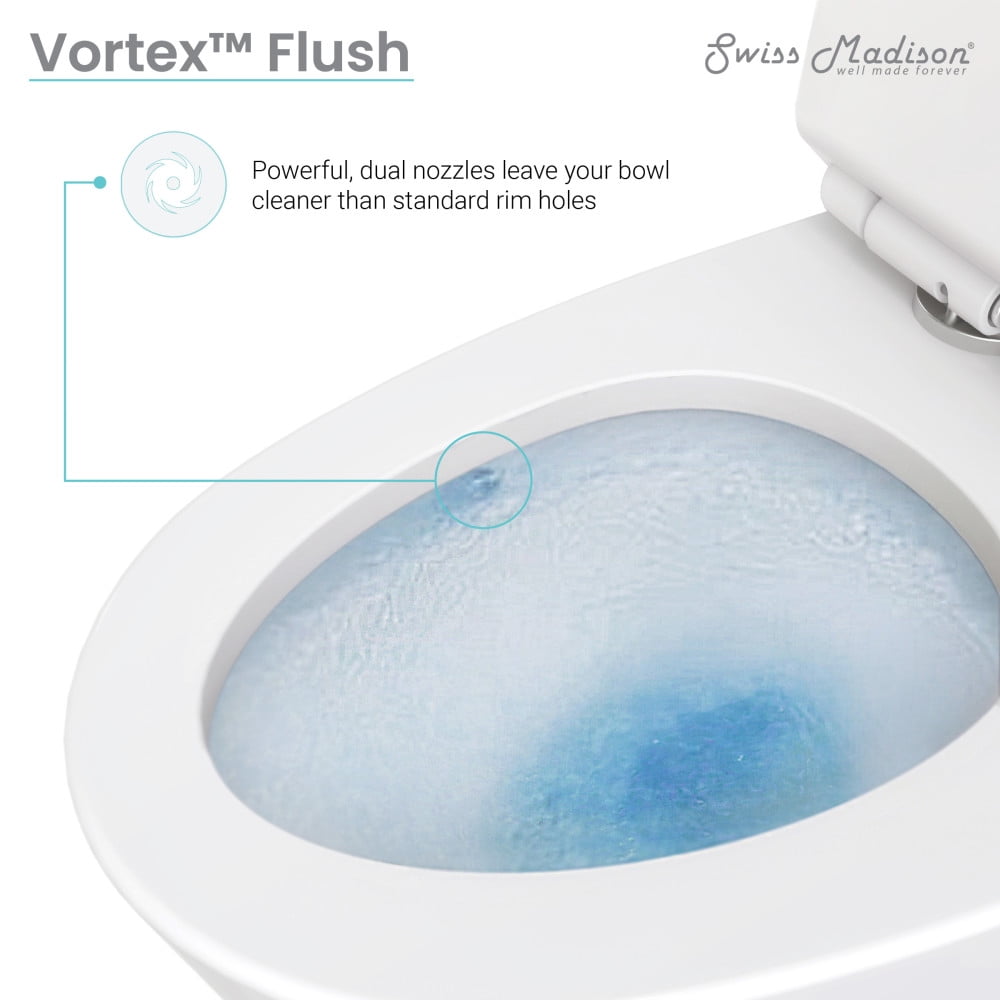 St. Tropez One Piece Elongated Toilet Dual Vortex Flush 1.1/1.6 gpf with 10" Rough In